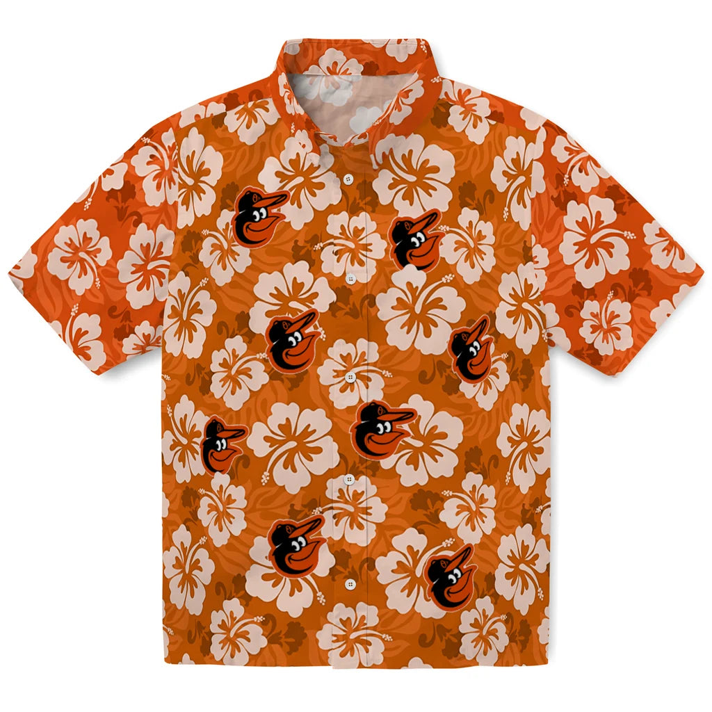 Baltimore Orioles Hawaiian Shirt - Hibiscus Cluster | Moonbestprint