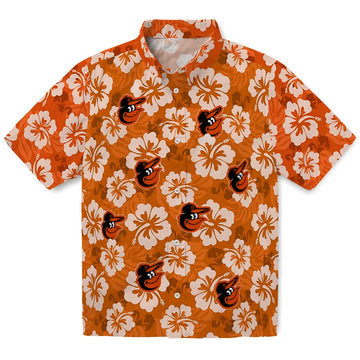 Baltimore Orioles Hawaiian Shirt - Hibiscus Cluster | Moonbestprint