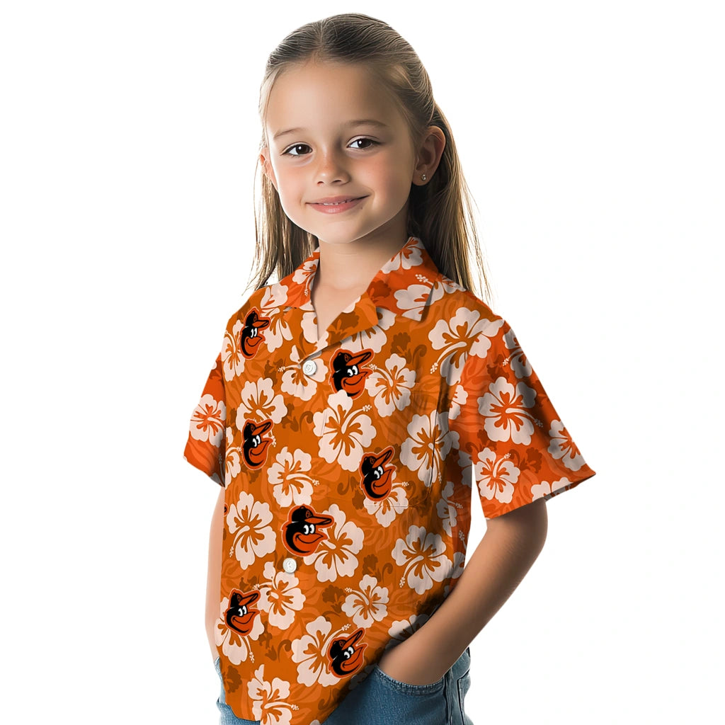 Baltimore Orioles Hawaiian Shirt - Hibiscus Cluster | Moonbestprint
