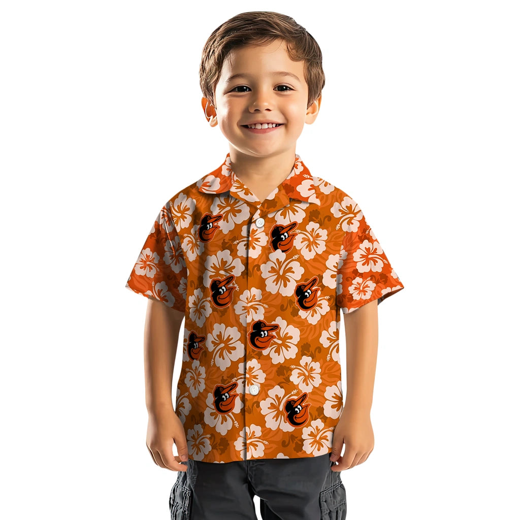 Baltimore Orioles Hawaiian Shirt - Hibiscus Cluster | Moonbestprint