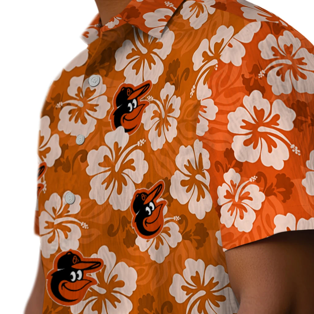 Baltimore Orioles Hawaiian Shirt - Hibiscus Cluster | Moonbestprint