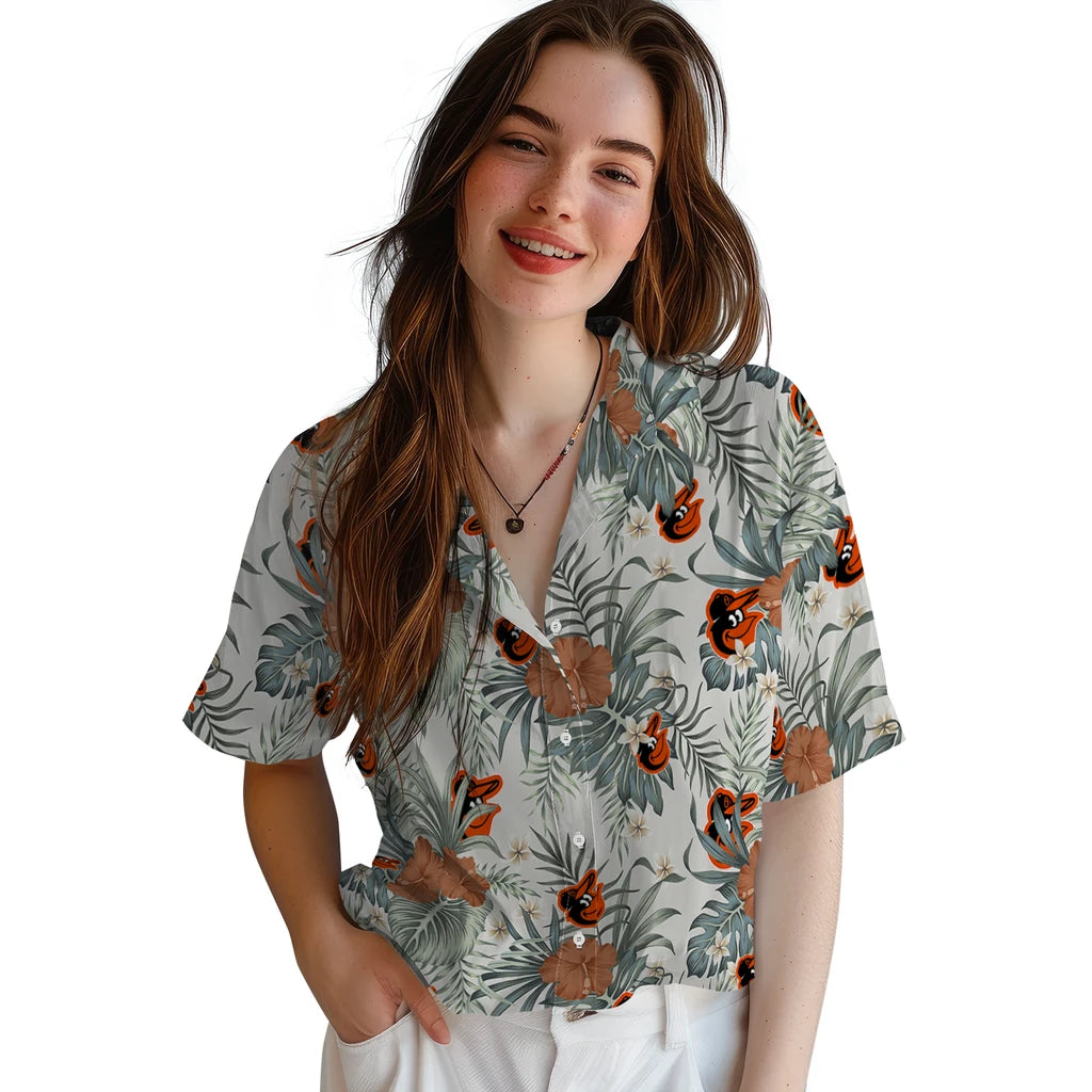 Baltimore Orioles Hawaiian Shirt - Hibiscus Designs | Moonbestprint