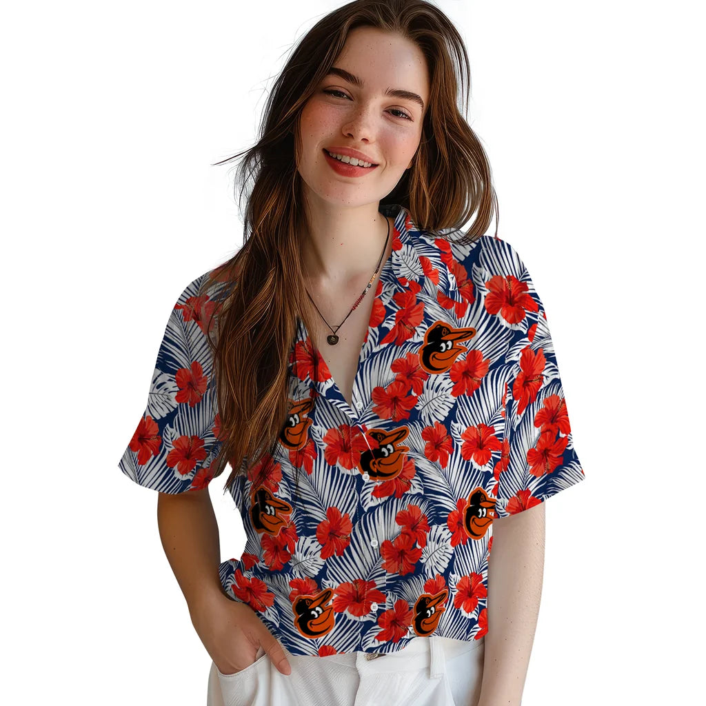 Baltimore Orioles Hawaiian Shirt - Hibiscus Fiesta | Moonbestprint