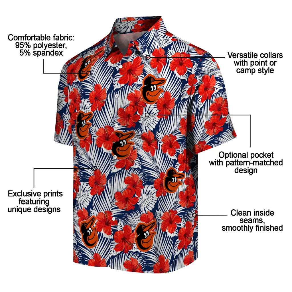 Baltimore Orioles Hawaiian Shirt - Hibiscus Fiesta | Moonbestprint