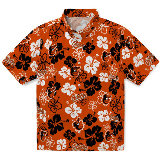 Baltimore Orioles Hawaiian Shirt - Hibiscus Flower Design | Moonbestprint