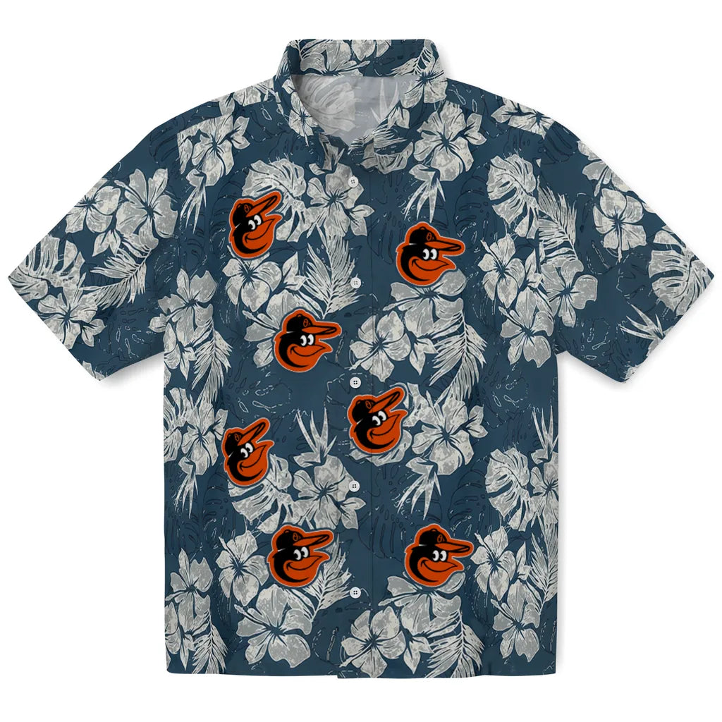 Baltimore Orioles Hawaiian Shirt - Hibiscus Flowers | Moonbestprint