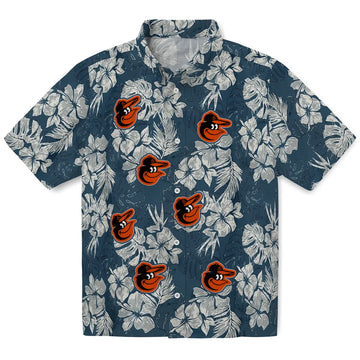 Baltimore Orioles Hawaiian Shirt - Hibiscus Flowers | Moonbestprint