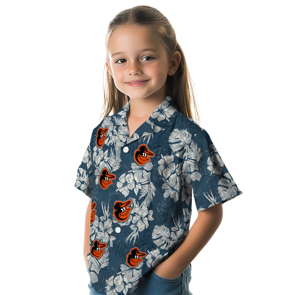Baltimore Orioles Hawaiian Shirt - Hibiscus Flowers | Moonbestprint