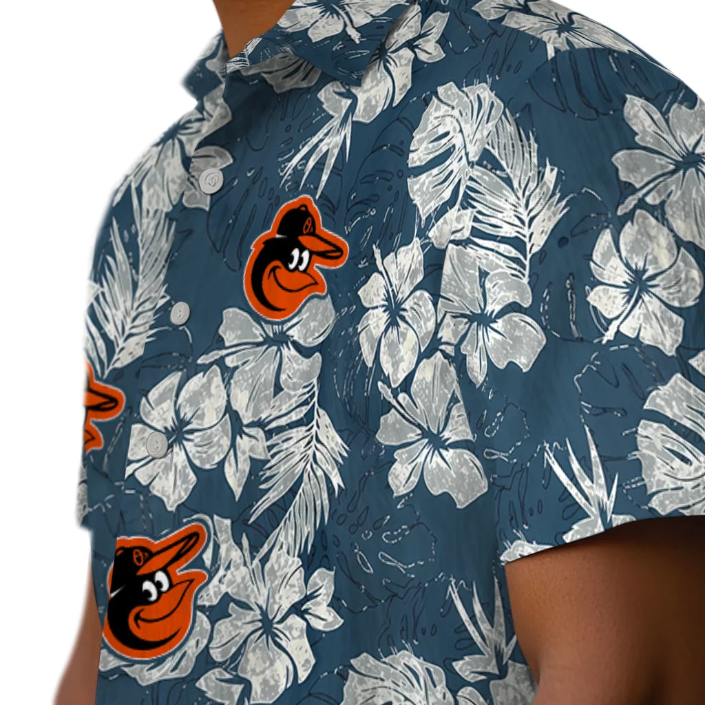 Baltimore Orioles Hawaiian Shirt - Hibiscus Flowers | Moonbestprint
