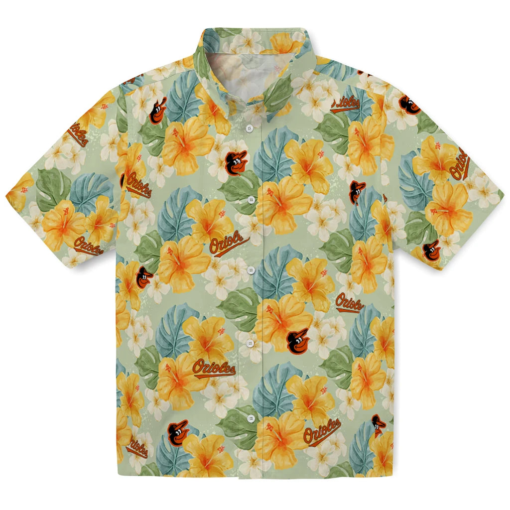 Baltimore Orioles Hawaiian Shirt - Hibiscus Mood | Moonbestprint