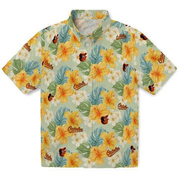 Baltimore Orioles Hawaiian Shirt - Hibiscus Mood | Moonbestprint