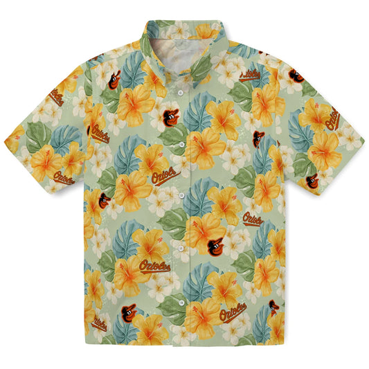 Baltimore Orioles Hawaiian Shirt - Hibiscus Mood | Moonbestprint