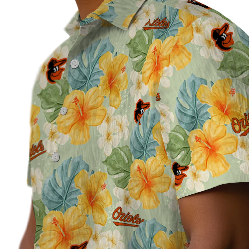 Baltimore Orioles Hawaiian Shirt - Hibiscus Mood | Moonbestprint