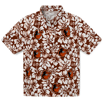 Baltimore Orioles Hawaiian Shirt - Hibiscus Motif | Moonbestprint