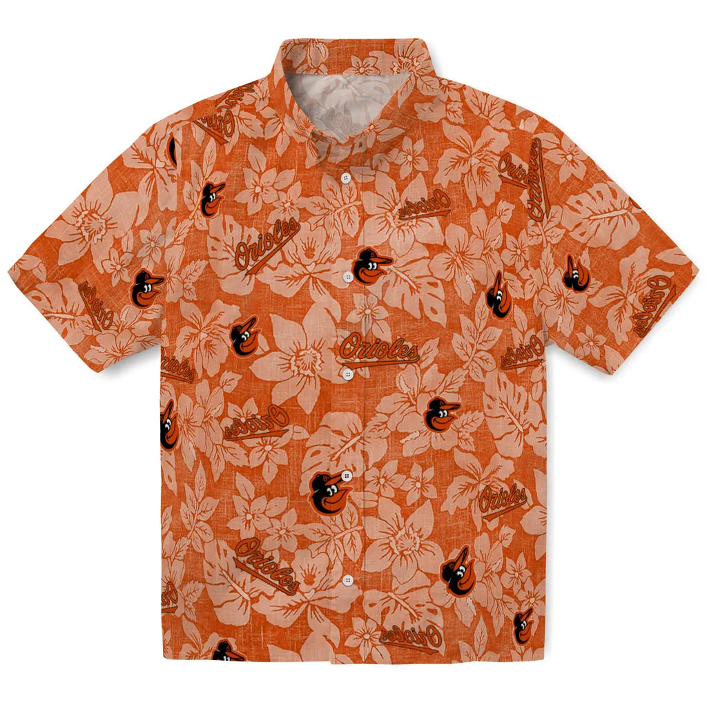 Baltimore Orioles Hawaiian Shirt - Hibiscus Oasis | Moonbestprint