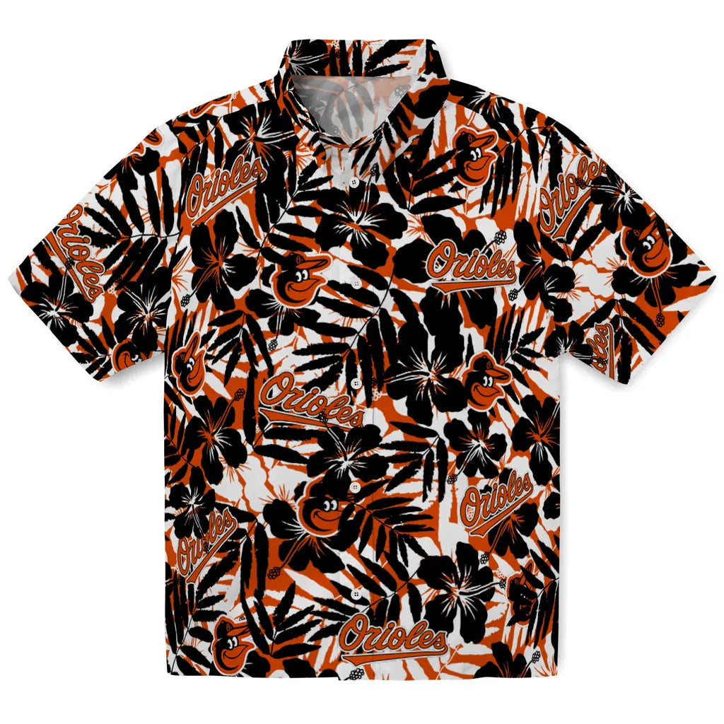 Baltimore Orioles Hawaiian Shirt - Hibiscus Overlay | Moonbestprint