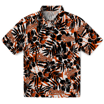 Baltimore Orioles Hawaiian Shirt - Hibiscus Overlay | Moonbestprint