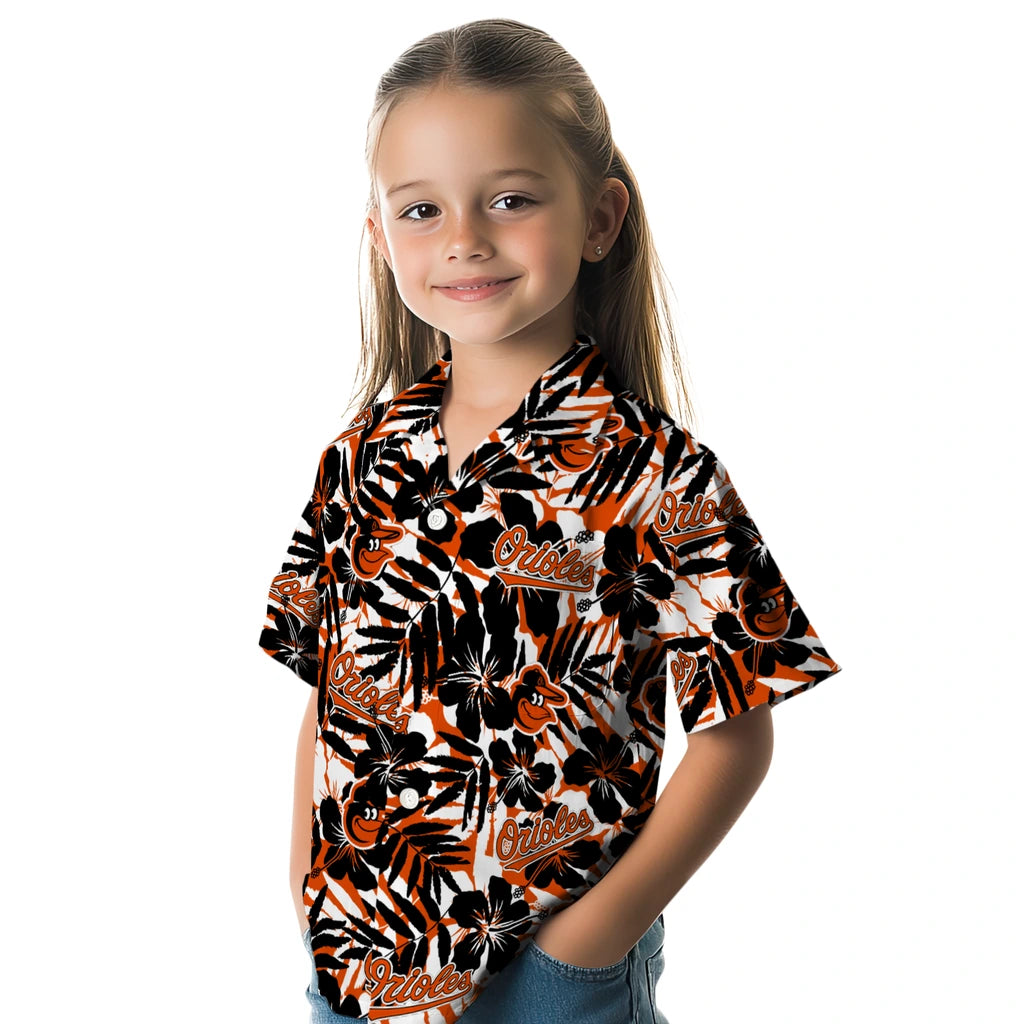 Baltimore Orioles Hawaiian Shirt - Hibiscus Overlay | Moonbestprint