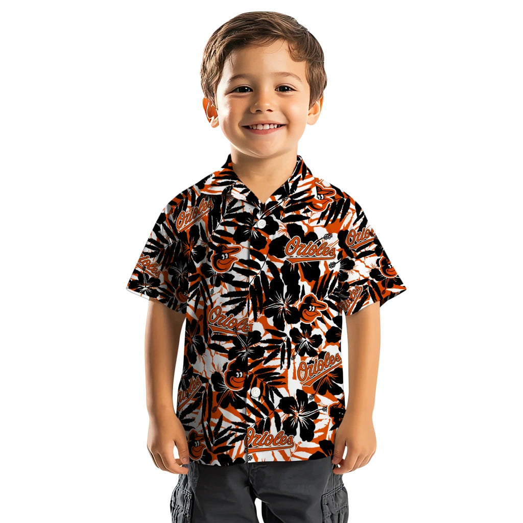 Baltimore Orioles Hawaiian Shirt - Hibiscus Overlay | Moonbestprint