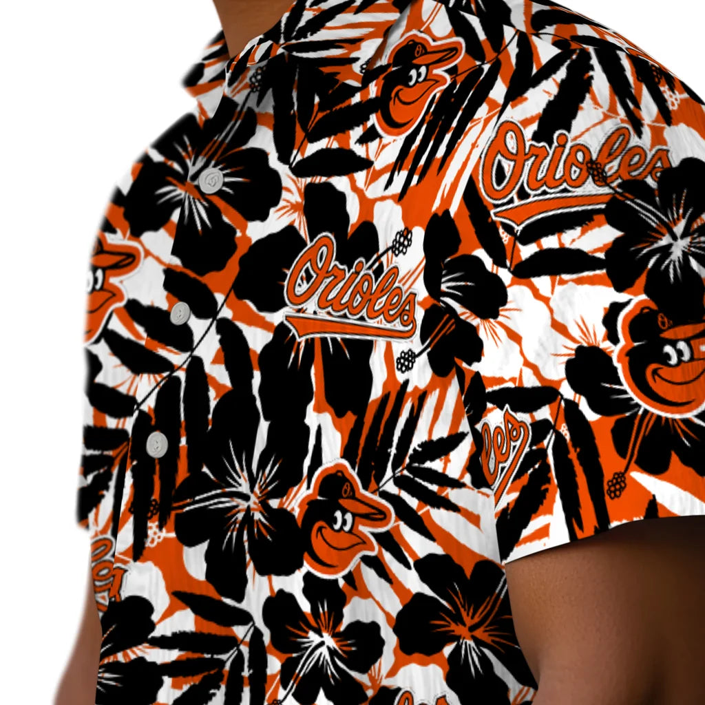 Baltimore Orioles Hawaiian Shirt - Hibiscus Overlay | Moonbestprint