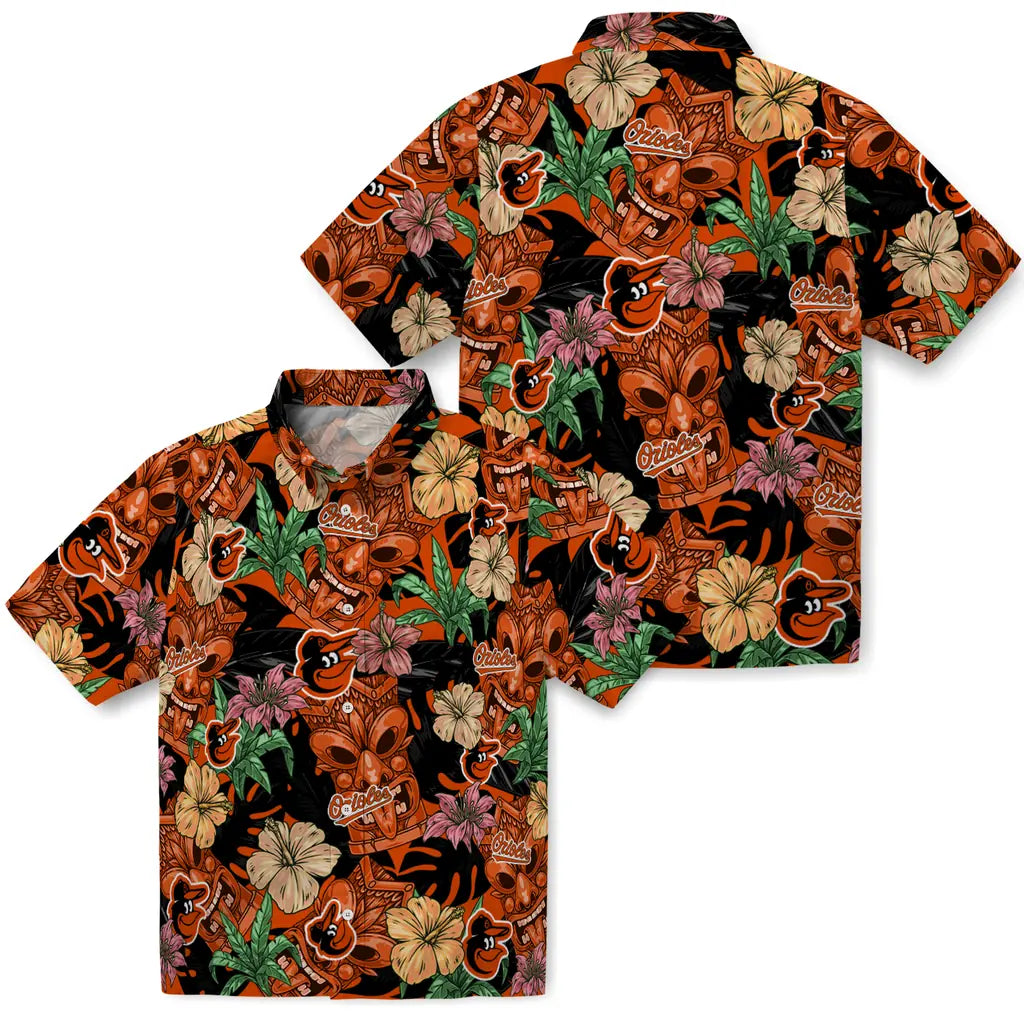 Baltimore Orioles Hawaiian Shirt - Hibiscus Tiki Jungle | Moonbestprint