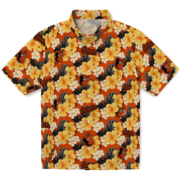 Baltimore Orioles Hawaiian Shirt - Hibiscus Tropics | Moonbestprint