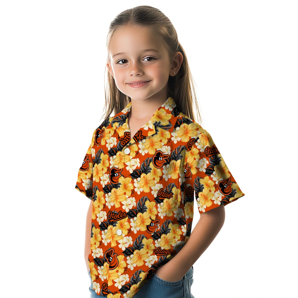 Baltimore Orioles Hawaiian Shirt - Hibiscus Tropics | Moonbestprint