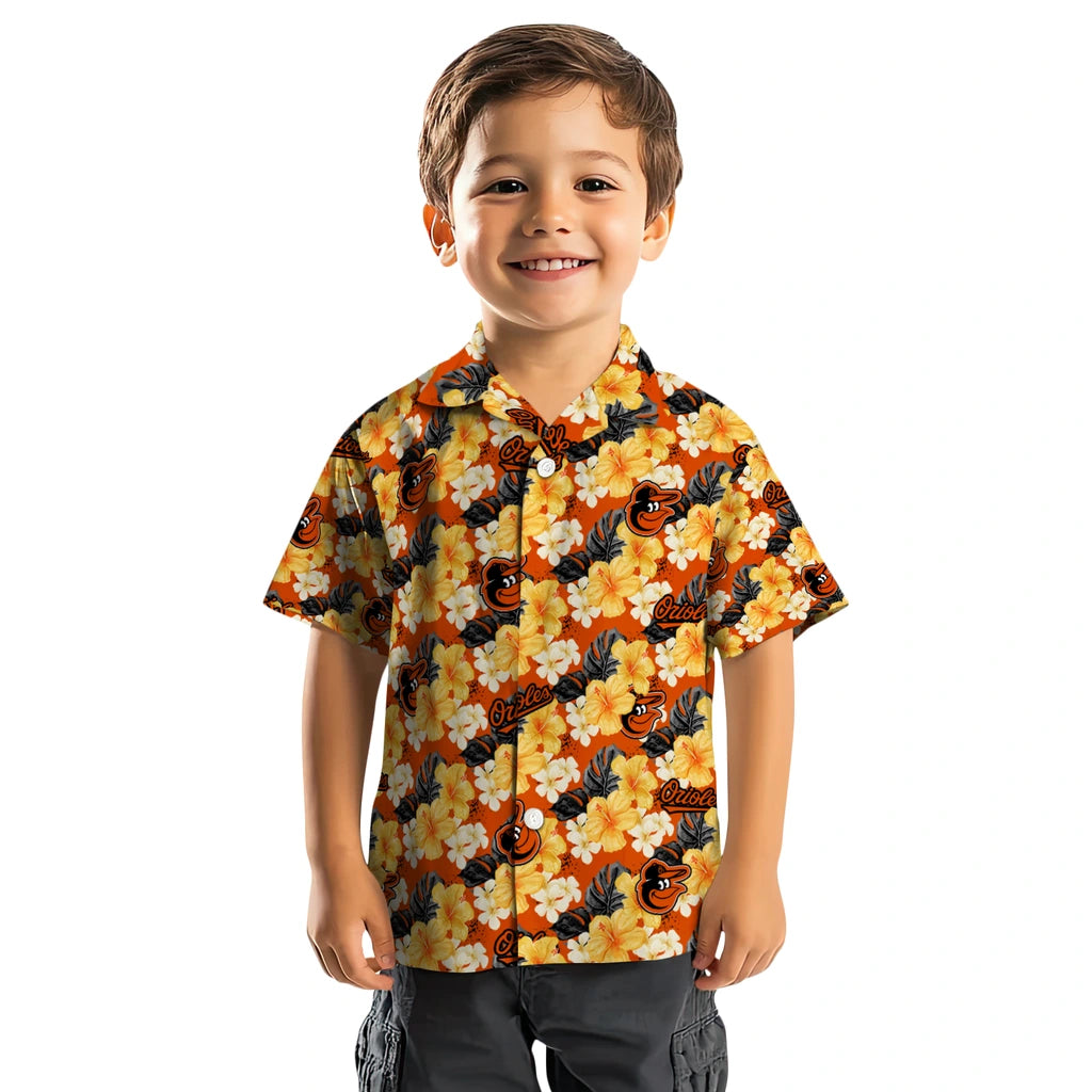 Baltimore Orioles Hawaiian Shirt - Hibiscus Tropics | Moonbestprint