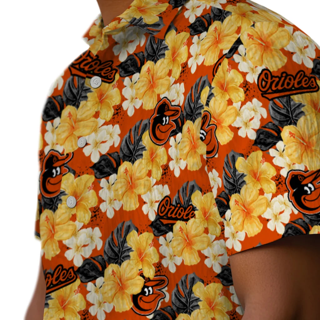 Baltimore Orioles Hawaiian Shirt - Hibiscus Tropics | Moonbestprint