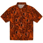 Baltimore Orioles Hawaiian Shirt - Leaf Outline | Moonbestprint
