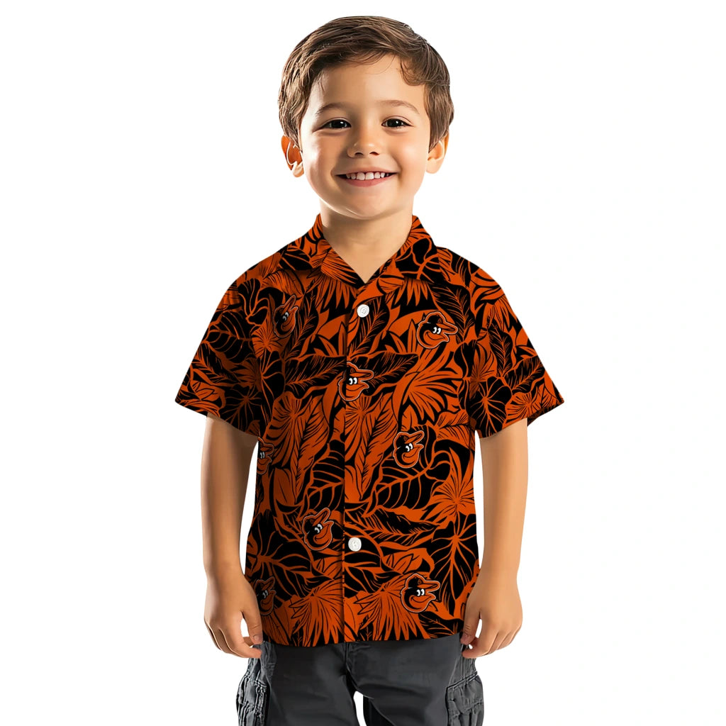 Baltimore Orioles Hawaiian Shirt - Monstera Layer | Moonbestprint