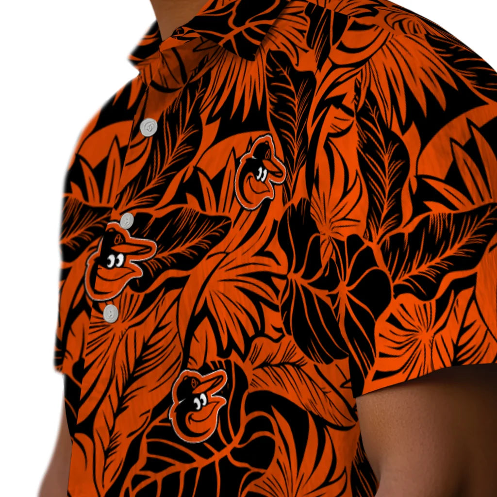 Baltimore Orioles Hawaiian Shirt - Monstera Layer | Moonbestprint