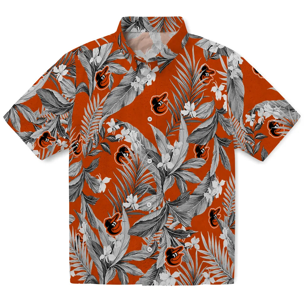 Baltimore Orioles Hawaiian Shirt - Palm Leaves | Moonbestprint