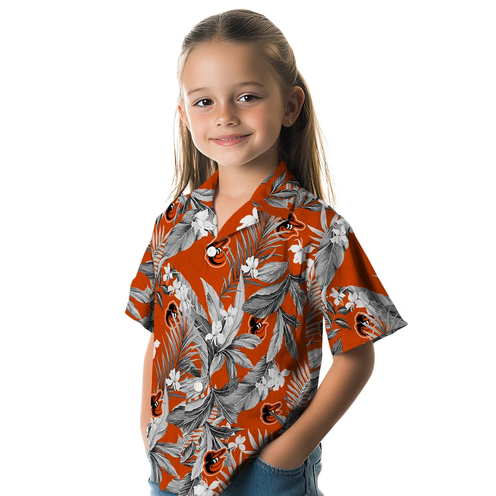 Baltimore Orioles Hawaiian Shirt - Palm Leaves | Moonbestprint