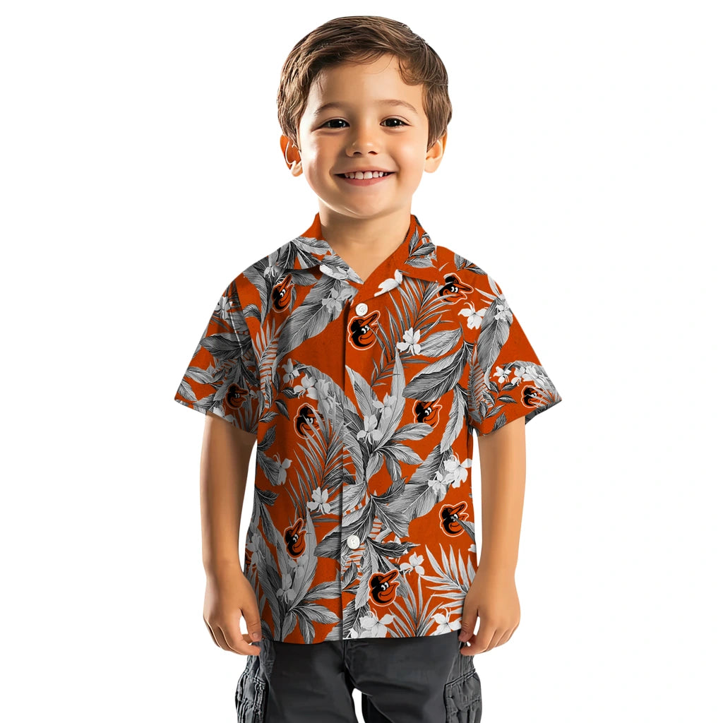 Baltimore Orioles Hawaiian Shirt - Palm Leaves | Moonbestprint