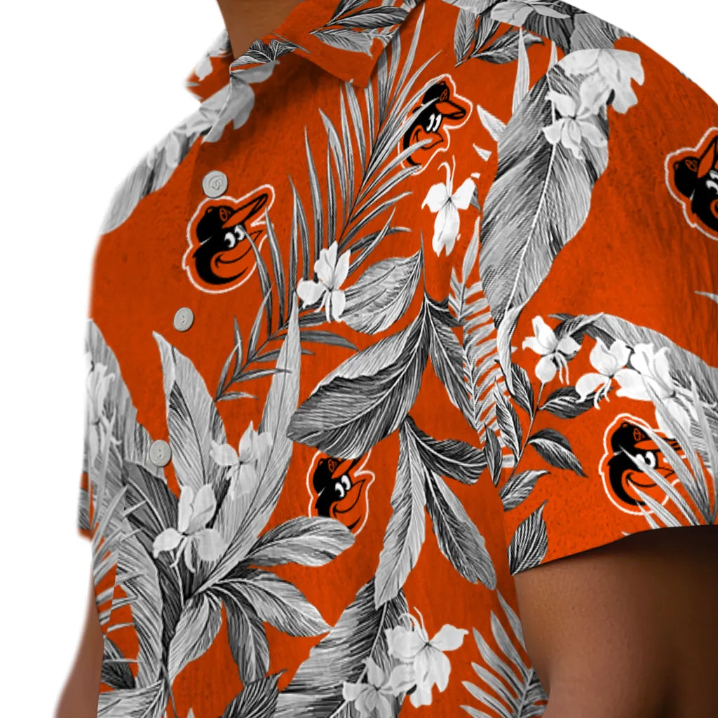 Baltimore Orioles Hawaiian Shirt - Palm Leaves | Moonbestprint