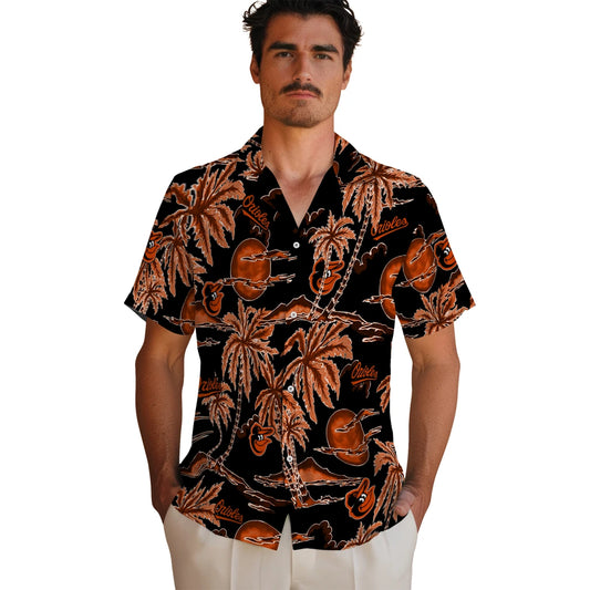 Baltimore Orioles Hawaiian Shirt - Palm Sunset | Moonbestprint