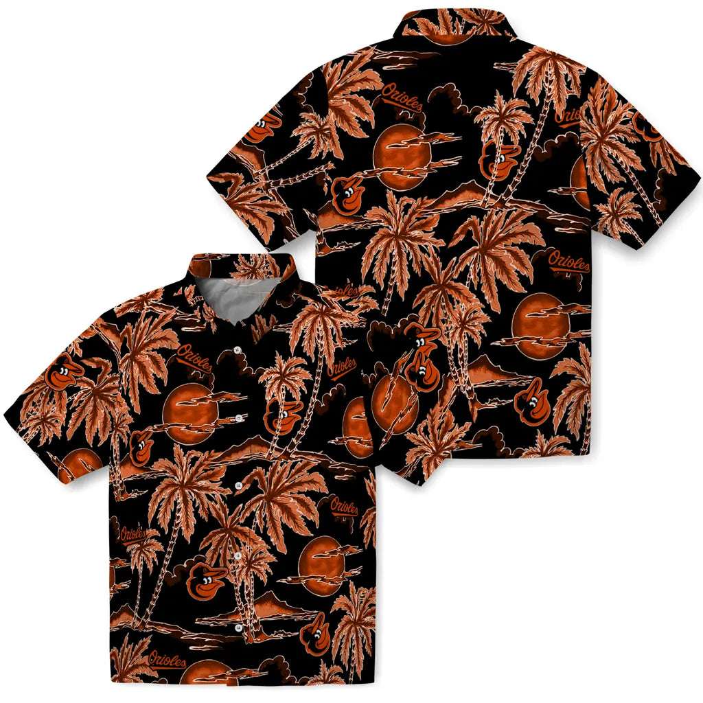 Baltimore Orioles Hawaiian Shirt - Palm Sunset | Moonbestprint