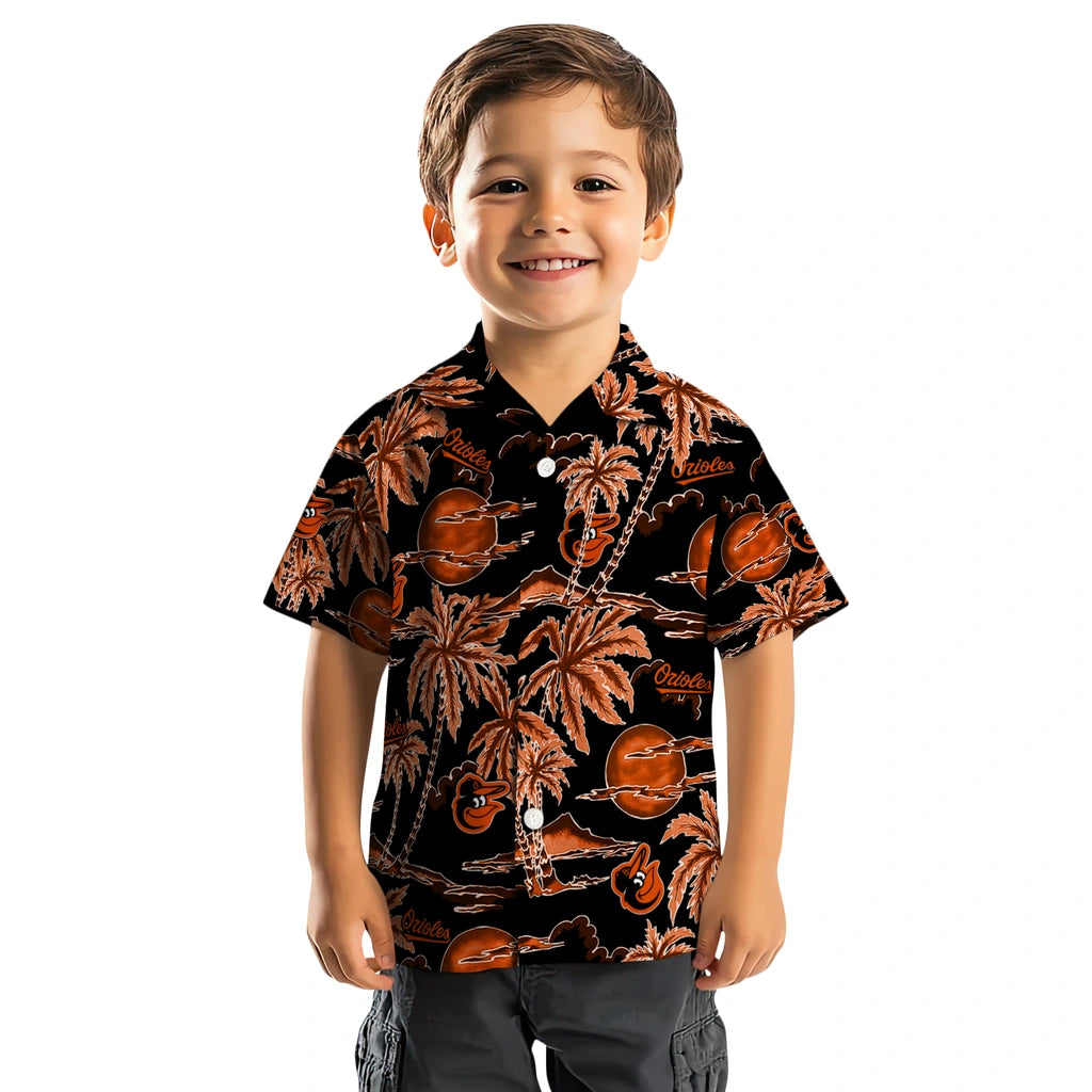 Baltimore Orioles Hawaiian Shirt - Palm Sunset | Moonbestprint