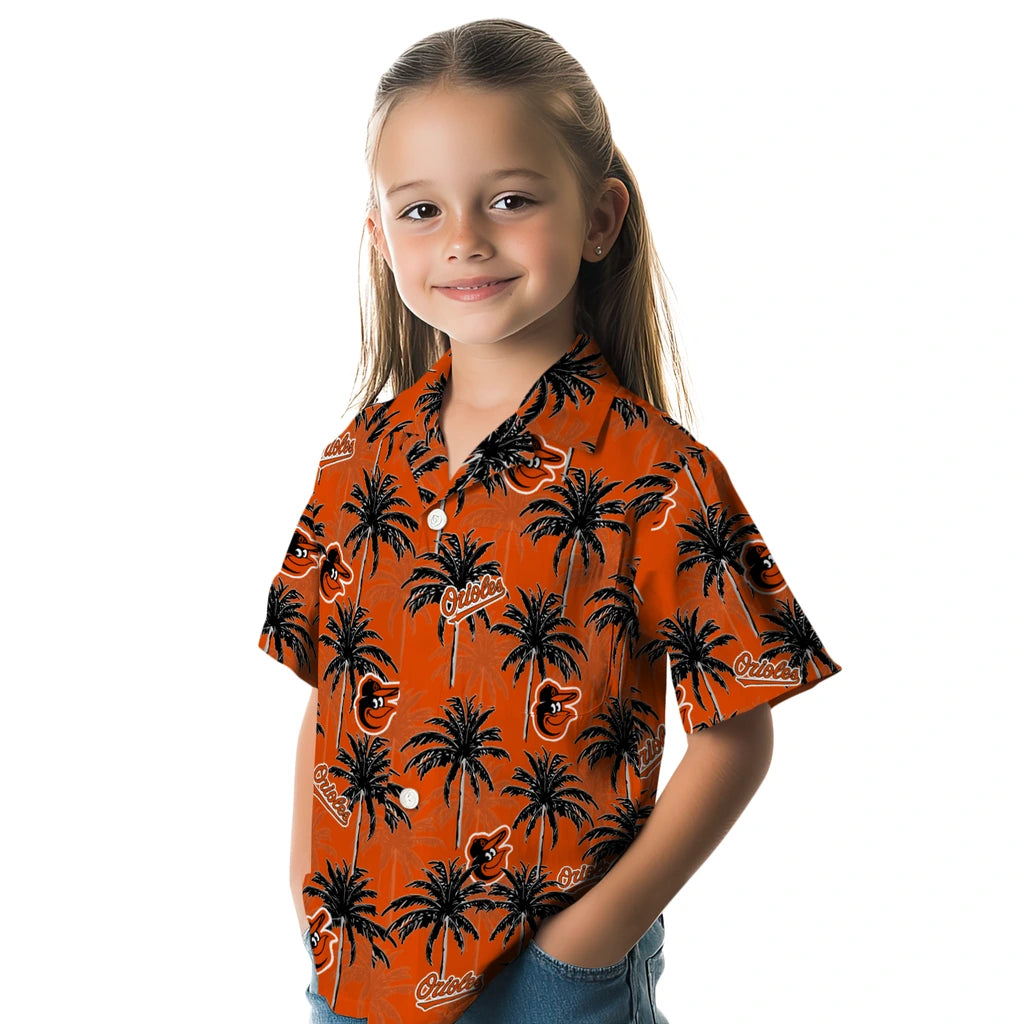Baltimore Orioles Hawaiian Shirt - Palm Tree Motif | Moonbestprint