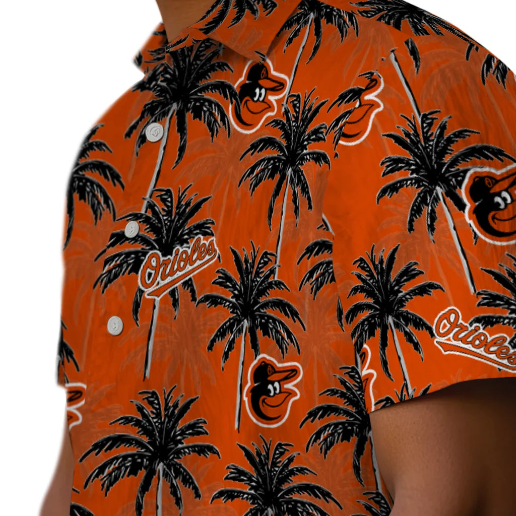 Baltimore Orioles Hawaiian Shirt - Palm Tree Motif | Moonbestprint