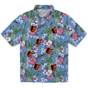 Baltimore Orioles Hawaiian Shirt - Pineapple Bouquet | Moonbestprint