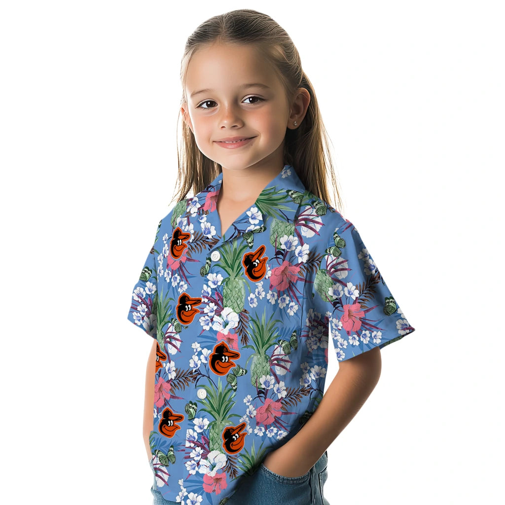 Baltimore Orioles Hawaiian Shirt - Pineapple Bouquet | Moonbestprint