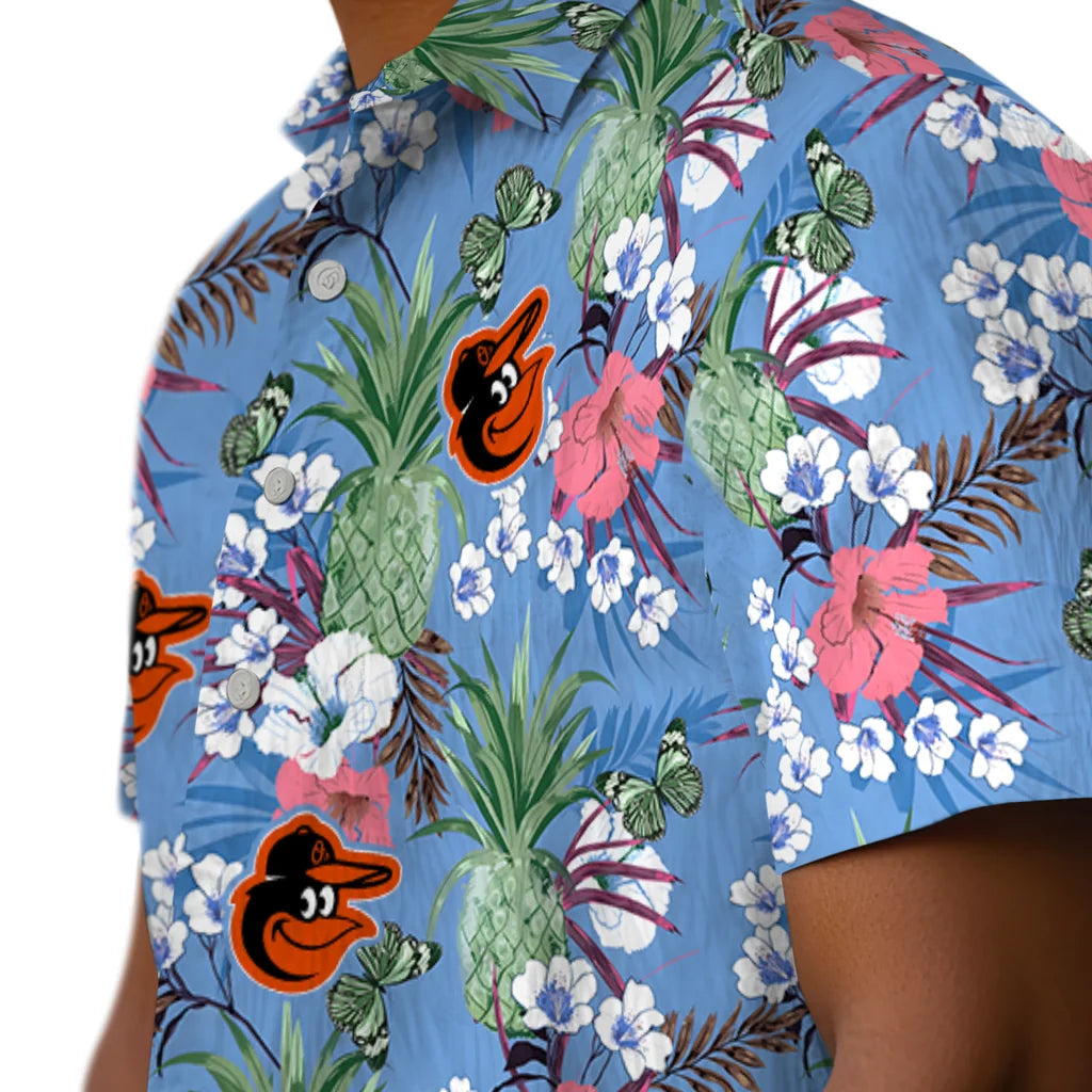 Baltimore Orioles Hawaiian Shirt - Pineapple Bouquet | Moonbestprint