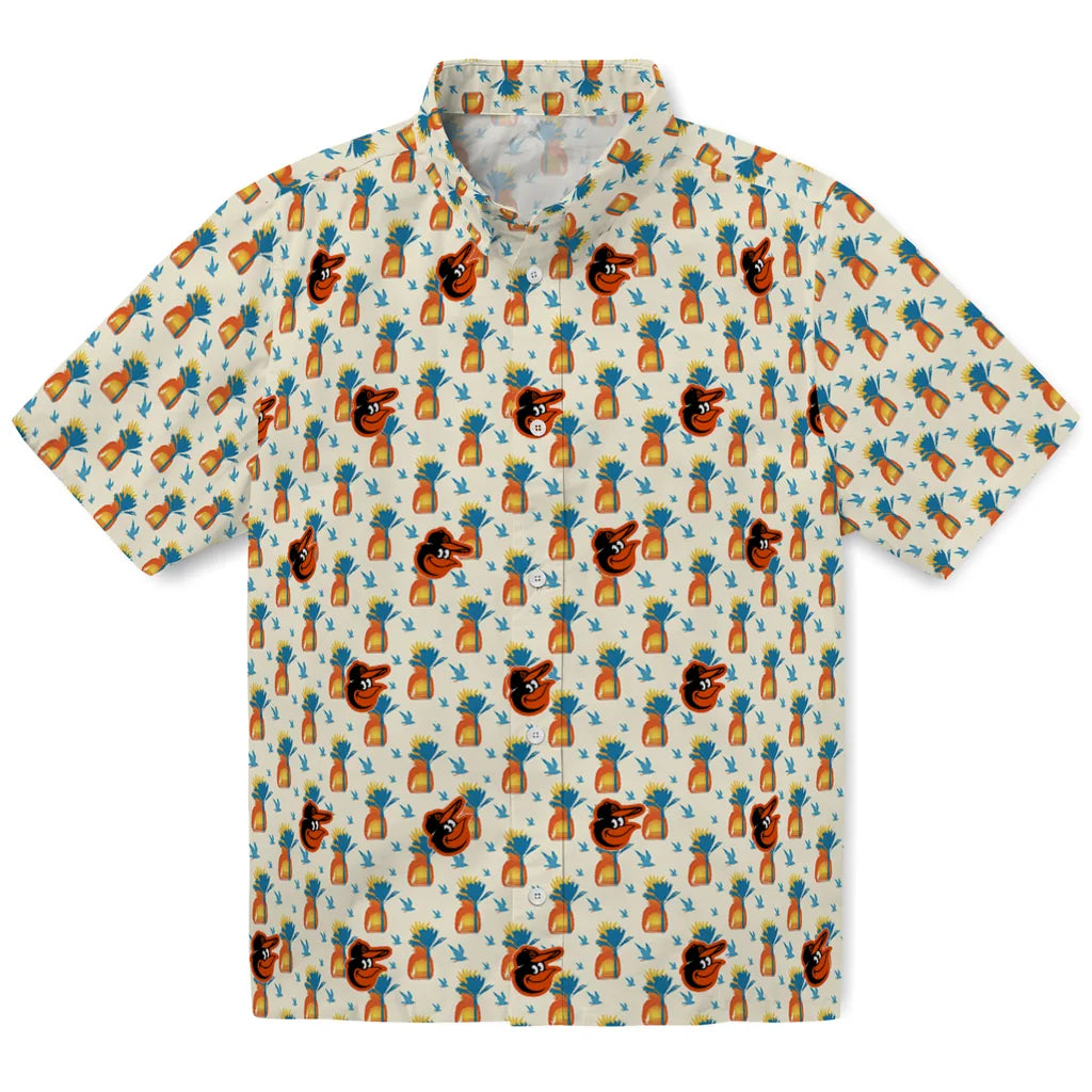 Baltimore Orioles Hawaiian Shirt - Pineapple Delight | Moonbestprint