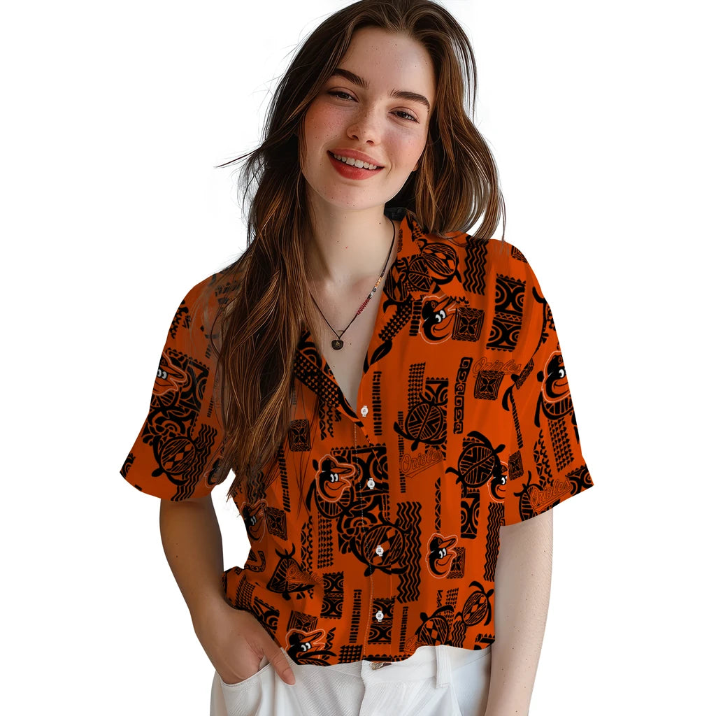 Baltimore Orioles Hawaiian Shirt - Turtle Lines | Moonbestprint