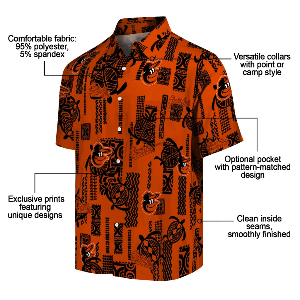 Baltimore Orioles Hawaiian Shirt - Turtle Lines | Moonbestprint
