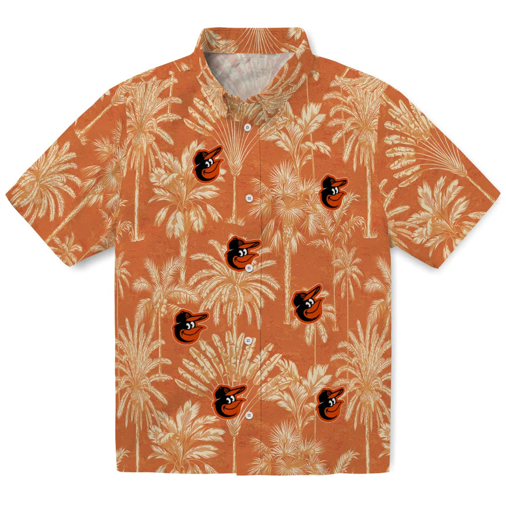 Baltimore Orioles Hawaiian Shirt - Vintage Palm Tree | Moonbestprint