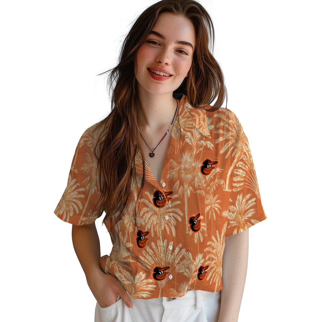 Baltimore Orioles Hawaiian Shirt - Vintage Palm Tree | Moonbestprint
