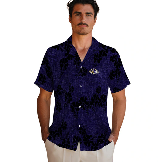 Baltimore Ravens Hawaiian Shirt - 50th State Flower | Moonbestprint